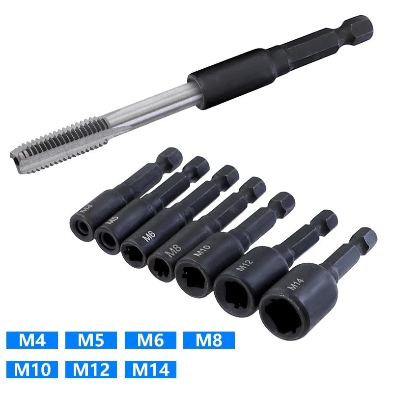 Tap Die Set - 6pcs 탭 다이 소켓 어댑터 1/4