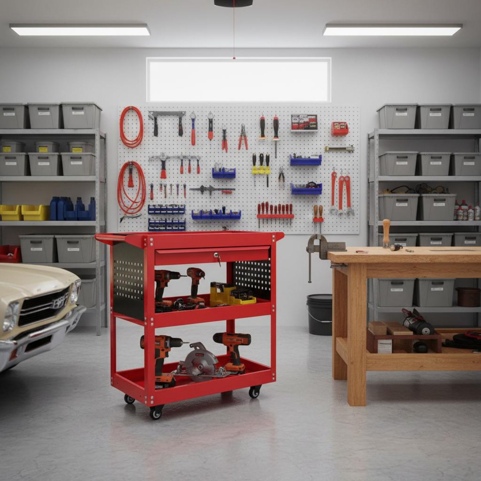 Tools For Garage Workshop - 3단 공구 카트 두꺼운 강판 3단