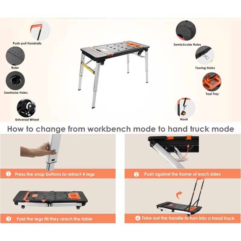 7-in-1 다기능 접이식 유틸리티 카트, DIY 및  - Workbench Portable Fold 리뷰 및 가격