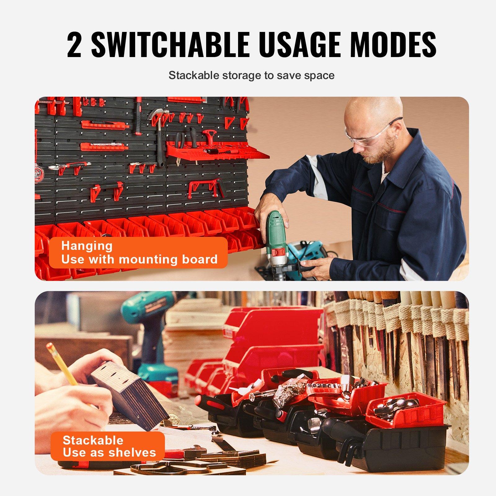 벽걸이형 30칸 플라스틱 부품 정리대, 패널이 있는 하 - Workshop Tools Storage 리뷰 및 가격