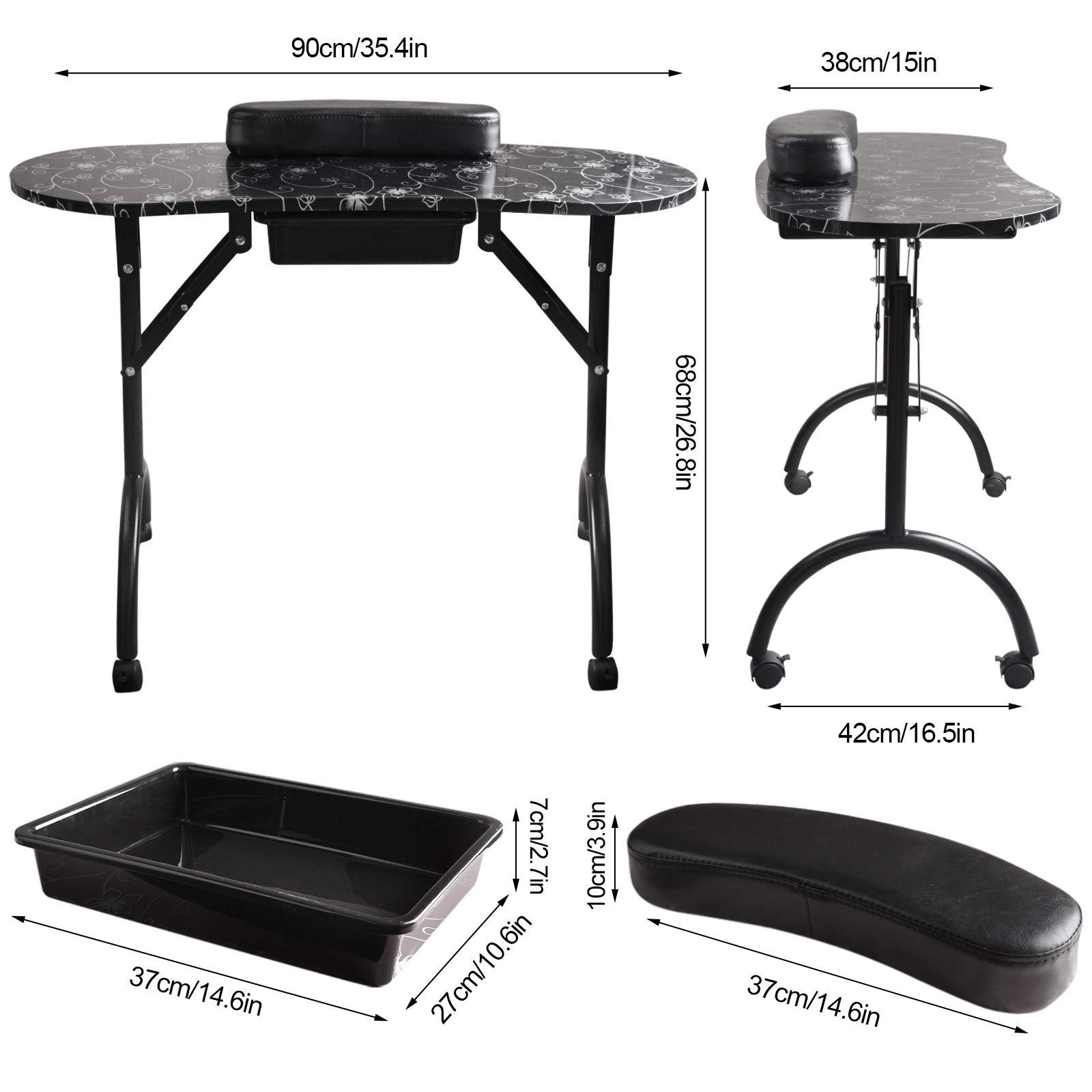 패턴 네일 테이블 모던 심플 네일 작업대 뷰티 살롱 휴 - Workbench Portable Fold 리뷰 및 가격