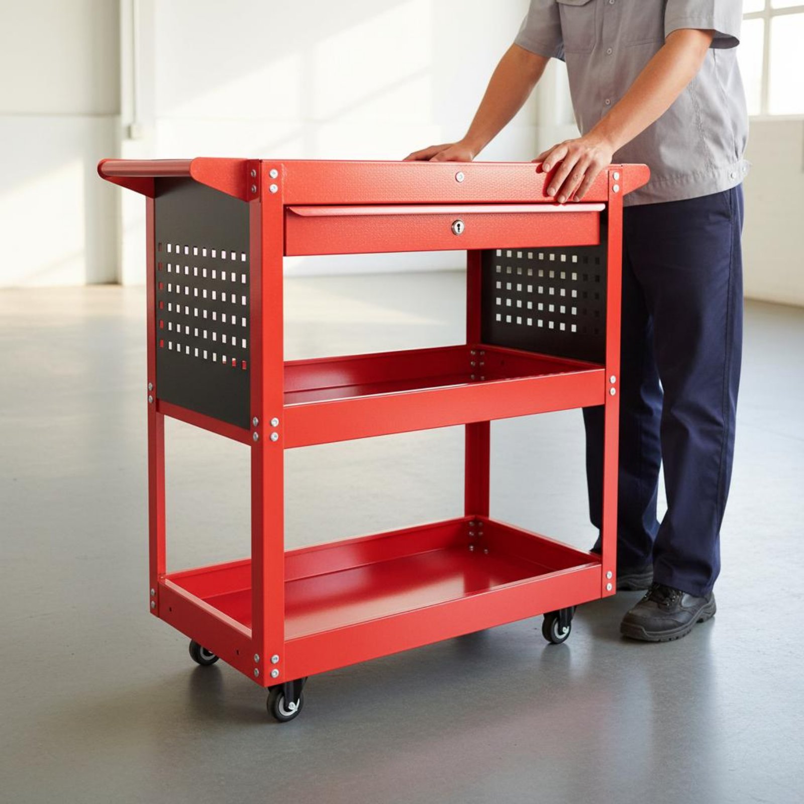 3단 공구 카트 두꺼운 강판 3단 이동식 공구 카트 작 - Tools For Garage Workshop 리뷰 및 가격